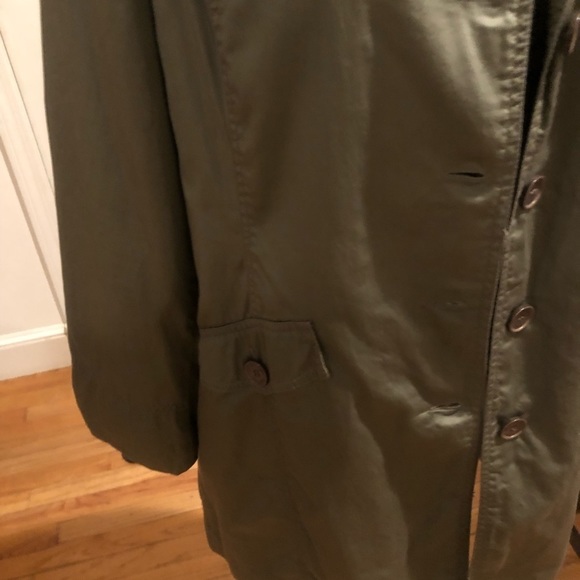 US POLO ASSOCIATION green XL lightweight lined 3/4  jacket trench coat pockets - Picture 7 of 13